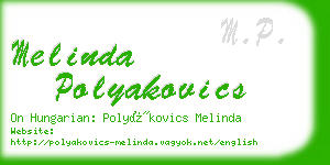 melinda polyakovics business card